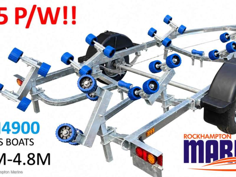 RM BOAT TRAILERS 4900 UN-BRAKED ROLLERED BOAT TRAILER SUITS BOATS 3.9M-4.8M