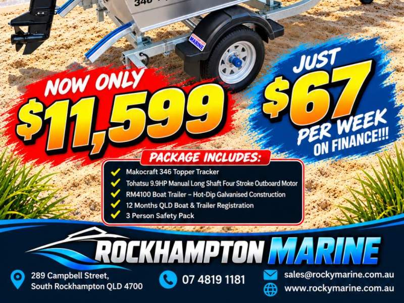 Makocraft 346 Topper Tracker BOAT PACKAGE SUMMER SALE ON NOW AT ROCKY MARINE!