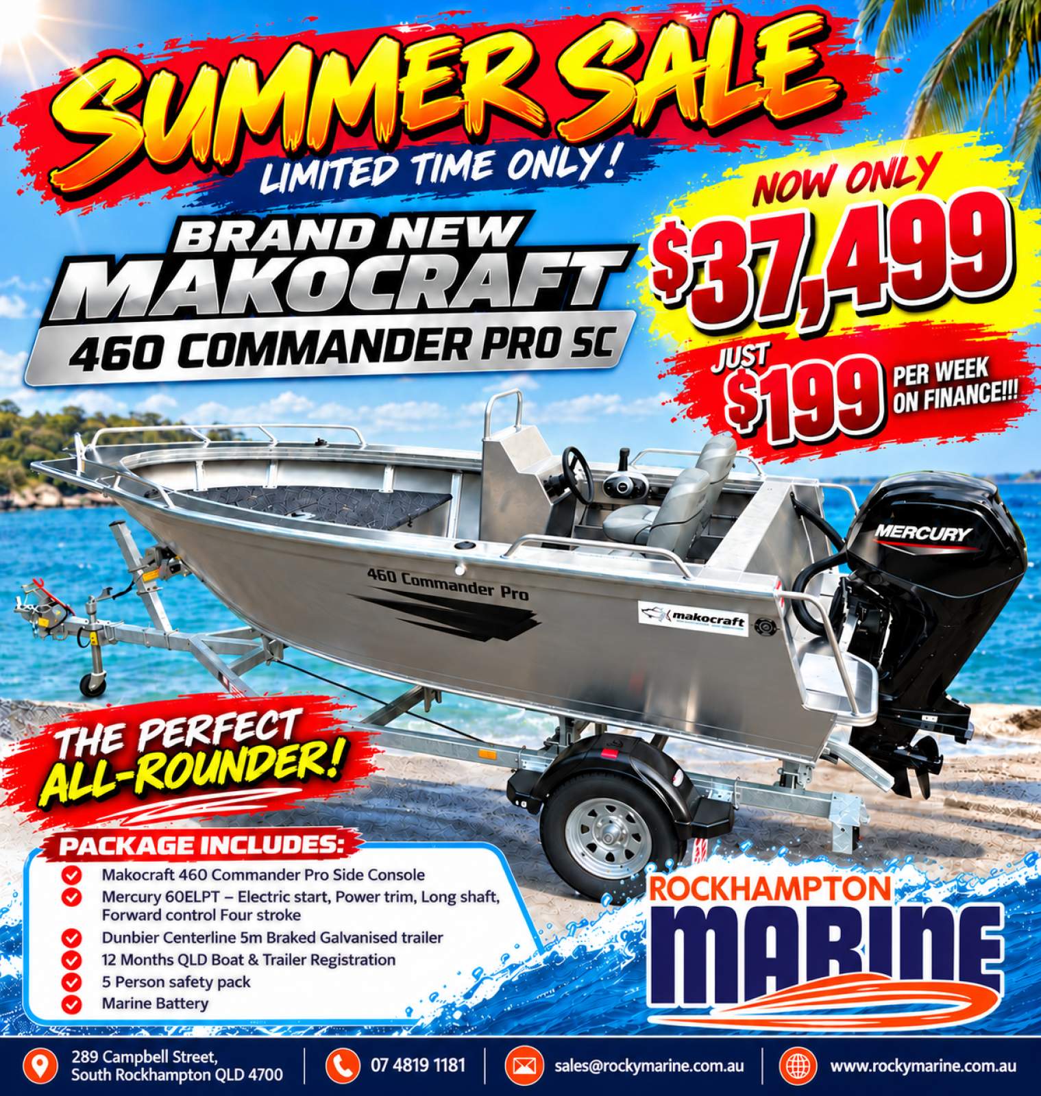 Makocraft 460 Commander Pro Side Console BOAT PACKAGE SUMMER SALE ON NOW AT ROCKY MARINE!