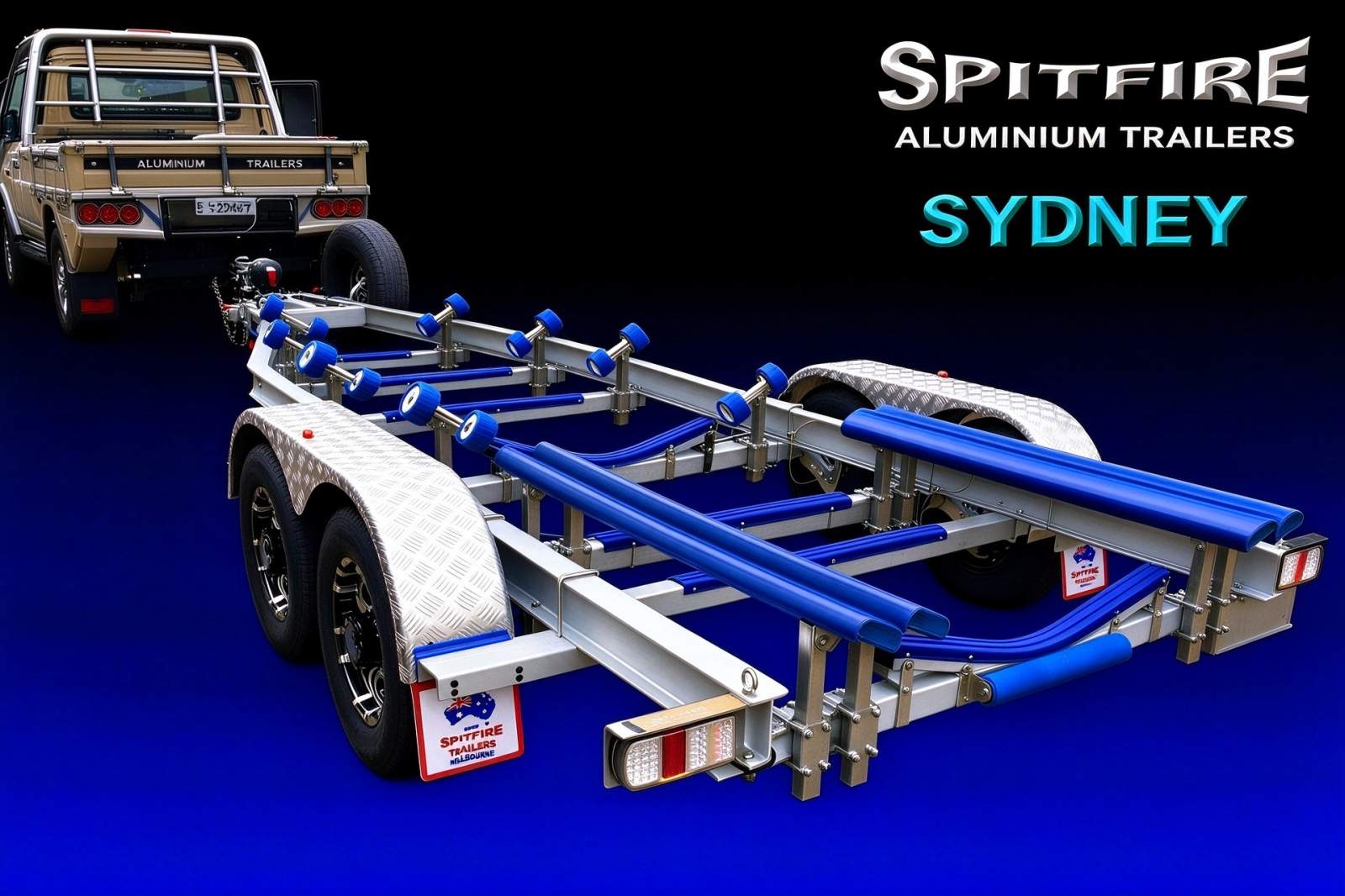 SPITFIRE TRAILERS Alloy Boat Trailer 6.25m - 2000 kg ATM