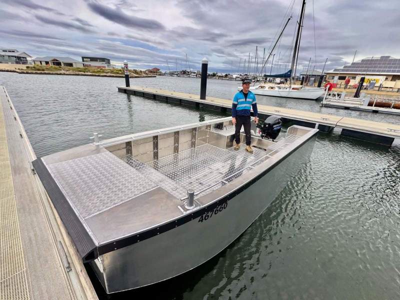 High Performance Marine 5.5m Punt & Trailer | High Deck Capacity Workboat