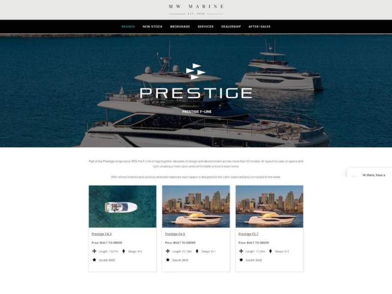 Prestige Names MW MARINE As Exclusive Dealer In Australia
