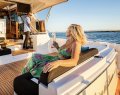 Riviera 52 Enclosed Flybridge:Transom Lounge