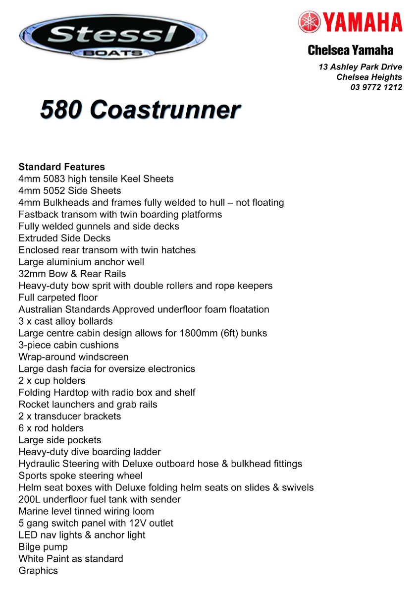 Stessl 580 Coastrunner