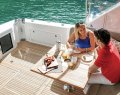 Riviera 57 Enclosed Flybridge:Mezzanine Lounge and Dinning