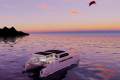 Rapido Catamarans Rapido 500 ECO  Solar Electric Hybrid:Kite in use